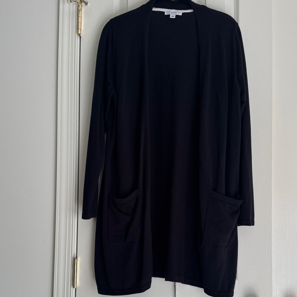 Isaac Mizrahi Classic Black Open Cardigan - Size L